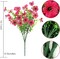 12 Bundles UV Resistant Artificial Outdoor Flowers for Garden Patio, Realistic Fake Spring Flowers No Fade, Zero Maintenance Faux Plants for Outside Decor for Porch & Window Box-Fuchsia